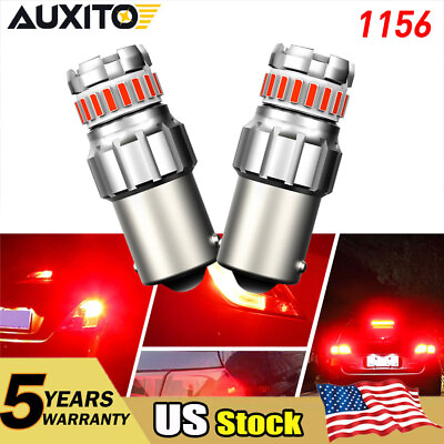 #ad AUXITO LED Brake Tail Signal Light Bulb 1156 7506 ba15s P21W Pure Red Bright HUS $14.24