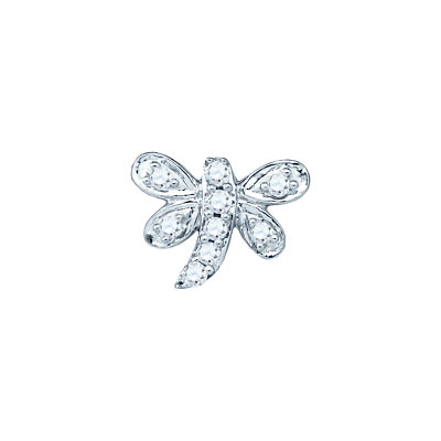 #ad Gift for Mothers Day 10kt White Gold Diamond Dragonfly Earrings 1 8 Cttw $644.00