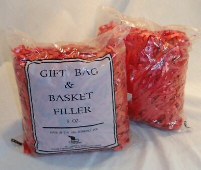 Red Ribbon Gift Basket Filler Shred 2 Bags 16 ounces oz Christmas Tree Shop 1 lb $14.99