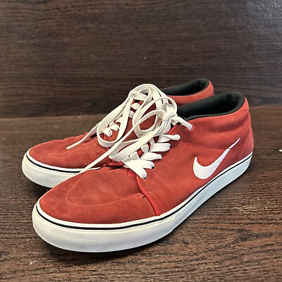 #ad Nike SB Satire Mid Mens Size US 13 Red Suede Athletic Skate Shoes Sneakers $18.48