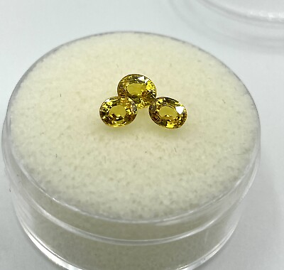 #ad Natural Genuine Yellow Sapphire Loose Stones 3pcs One 6x4mm Two 5X3mm Bright $326.00