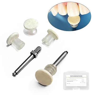 #ad 50pcs Dental Polishing Paste Impregnated Composite Finishing Disc 1Pcs Mandrel $14.99
