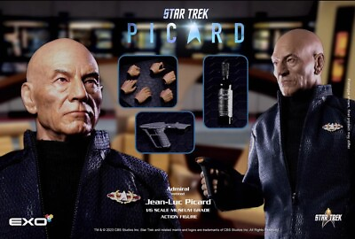 #ad EXO 6 Star Trek Admiral Jean Luc Picard 1 6 Scale 12quot; Action Figure In Stock $279.99