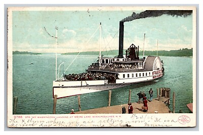 #ad 1906 Steamer Ship Mt Washington Lake Winnepesaukee Weirs NH Antique UND Postcard $9.90