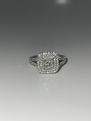 #ad 14K White Gold Diamond Ring .60 CTW Size 7 $499.99