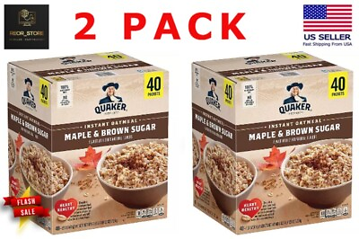 #ad 2 PACK Quaker Instant Oatmeal Maple Brown Sugar 60.6 Oz. 40 Pk. $37.79