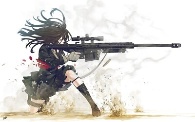 #ad Anime soldier sniper rifle Playmat Gaming Mat $36.99