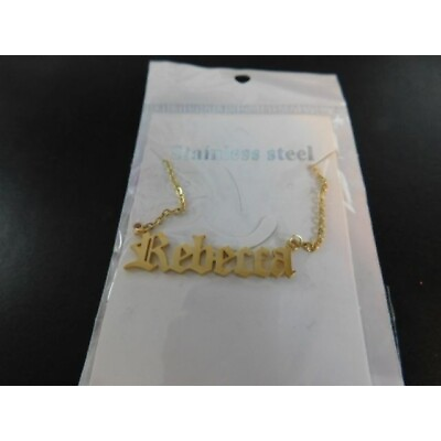 #ad Rebecca Goldtone Name Necklace NEW $6.99