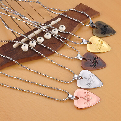 #ad Fashion Guitar Playing Zinc Alloy Pick Necklace Party Casual Beautiful Necklace $7.57
