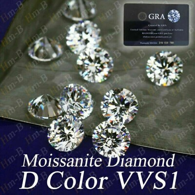 #ad 1CT GRA Moissanite Diamond Certified VVS1 D Grade Passes Test B12 $34.99