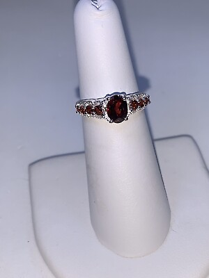 New Beautiful Gift Womens Genuine Red Garnet Ring in Sterling Silver Size 5 $50.00