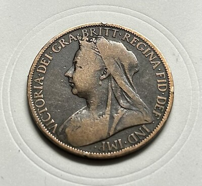 #ad Great Britain Penny 1901 Bronze Queen Victoria Nice Coin Free Shipping F42 $5.99