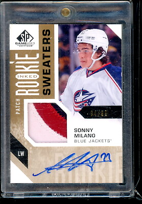 #ad 2016 17 SP Game Used Rookie Sweaters Inked Patch #RSSM Sonny Milano 94 99 C $35.00