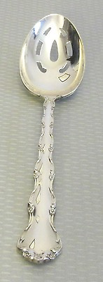 #ad Reed Barton TARA STERLING SILVER SERVING SPOON pierced slotted tablespoon 88g $99.95