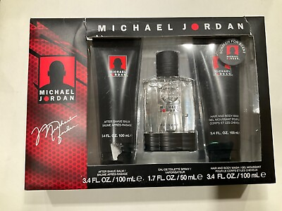 #ad Michael Jordan Gift Set Men EDT 1.7oz After Shave Shower Gel 3.4 oz 3 PCs set $27.99