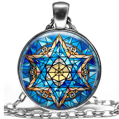 #ad Passover Gift Star Of David Necklace Judaica Jewish Silver Artisan Photo Jewelry $14.95