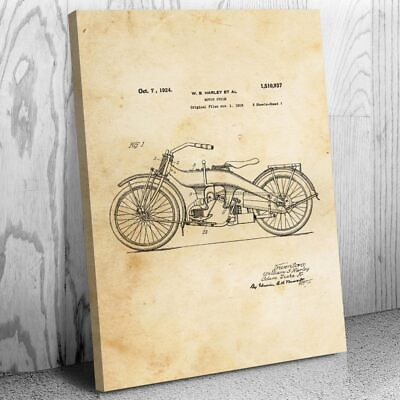 #ad Motorcycle Patent Canvas Print Biker Gift Motorcycle Blueprint Motorcycle Design $49.95