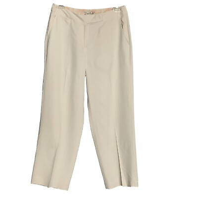 #ad Vintage Tommy Bahama Women#x27;s Size 4 Capri Pants Silk Dressy Woven Beige Pockets $19.80