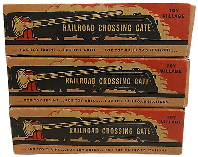 #ad Lot of 3 Vintage Bachmann Toy Village Railroad Crossing Gates Original Boxes 6quot; $12.00