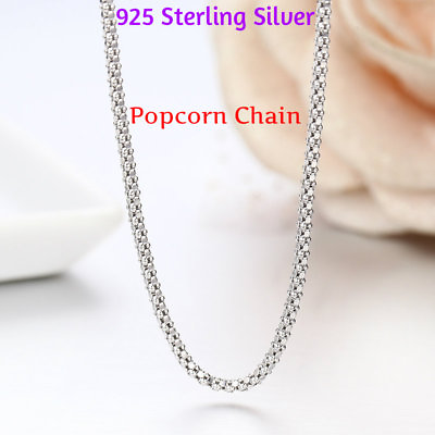 #ad REAL Classic 925 Sterling Silver Chain Necklace SOLID SILVER 925 Jewelry Italy $19.99