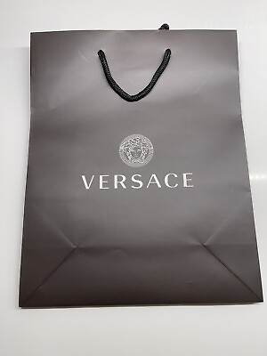 Versace 12quot;x9.5quot;x4.5quot; Empty Black SHOPPING GIFT Paper BAG Logo for Bag or Shoes $14.98