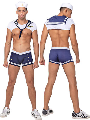#ad Mens 3Pc Sailor Costume Halloween Roleplay Uniform Size S M L XL $95.95