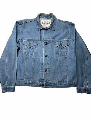 #ad Vintage Atlas International American Dream Denim Jacket Mens Size XL $56.00