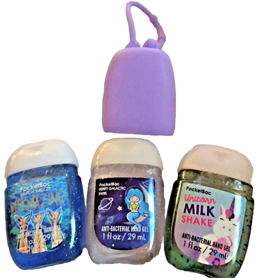 #ad Bath Body Works Mermaid Unicorn Milkshake Pocketbac Hand Sanitizers amp; Holder X 4 $15.00