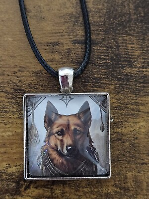 #ad Sterling Silver Brown Dog Pendent Necklace One of a Kind LOOK OOAK BRAND NEW $6.80