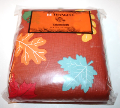 #ad Be Thankful Fall Thanksgiving Leaf Leaves Pattern Oblong Tablecloth 52quot; x 70quot; $9.09