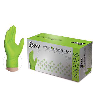 #ad 1st Choice Premium Green Nitrile Disposable Gloves 6 Mil Diamond Grip $17.50