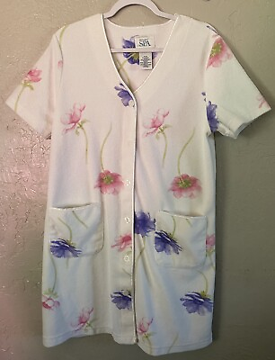 Delicates Spa Women’s Floral Night Gown Robe or Beach Pool Cover up Size S NWOT $14.25