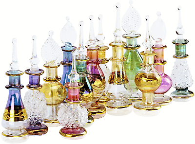 #ad #ad 12 Pack Small Decorative Egyptian Perfume Oil Bottle Hand Blown Pyrex Glass Gift $29.24