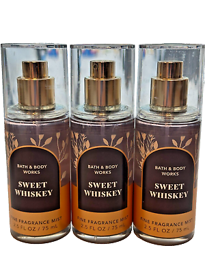 #ad Bath amp; Body Works LOT 3 Fine Fragrance Mist 2.5 oz Sweet Whiskey NEW Travel $17.09