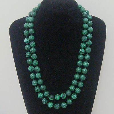 #ad 8MM Green Malachite Gemstone Necklace Beads 36 Inch AAA $7.19