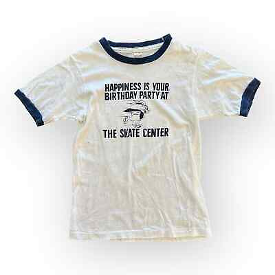 #ad Vintage Women 1980s Roller Skating Rabbit Ringer T Shirt Size S $35.00