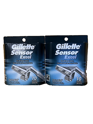 #ad #ad 2 GILLETTE SENSOR EXCEL 10 Each Pack COUNT CARTRIDGES NEW in Box $20.99