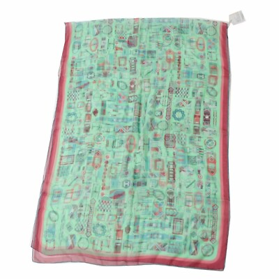#ad Hermes Shawl Carre en Boucles 180 x 65 cm Chiffon Silk mousseline buckle scarf $588.00