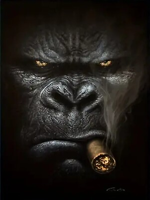 #ad Cigar Smoking Gorilla Movie Canvas Art Print 15.7quot; X 23.6quot; New $9.85