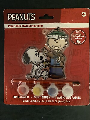 #ad PEANUTS Suncatcher Kit PAINT YOUR OWN Charlie Brown SNOOPY Gift Window CHRISTMAS $9.99