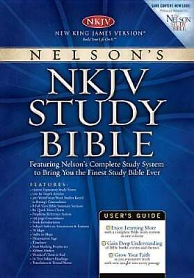 #ad Nelson#x27;s NKJV Study Bible Bonded Leather By Thomas Nelson GOOD $24.44