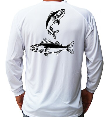 #ad Walleye Fish Fishing Boat Sport Long Sleeve UPF 30 T Shirt Sun UV Protection $19.99