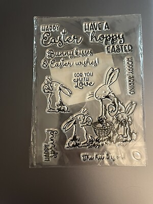 #ad 10pcs Cute Easter Bunny Transparent Silicone Stamp DIY Scrapbook Journal $9.99