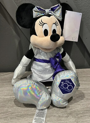 #ad 2023 Disney Platinum D100 100 Years Wonder Anniversary Minnie Mouse Plush New $55.25