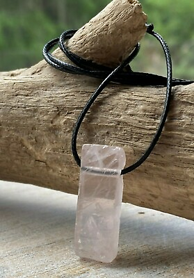 #ad Rose Quartz stick necklace natural love stone pendant chakra healing men women $15.99