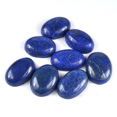 #ad 439 Ct 8 Pc Natural Blue Lapis Lazuli Oval Cab Healing Gemstone Wholesale Lot $16.44