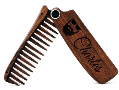 #ad Personalized Beard amp; Hair Wood Comb Handmade anti static comb foldable design $8.99