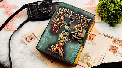 #ad vintage leather journal mother of earth seven stone gifts for men and women $39.04