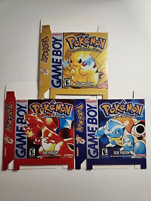 #ad Pokemon Yellow Red Blue REPLACEMENT Box amp; Insert $44.95