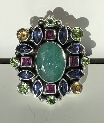 #ad Nicky Butler Limited Edition Sterling Multi Gemstone Ring #1079 3000 Sz 5.75 $124.95